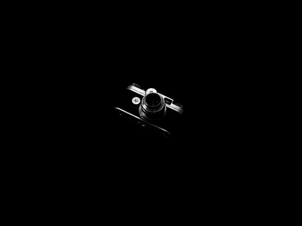 DSLR camera with black background