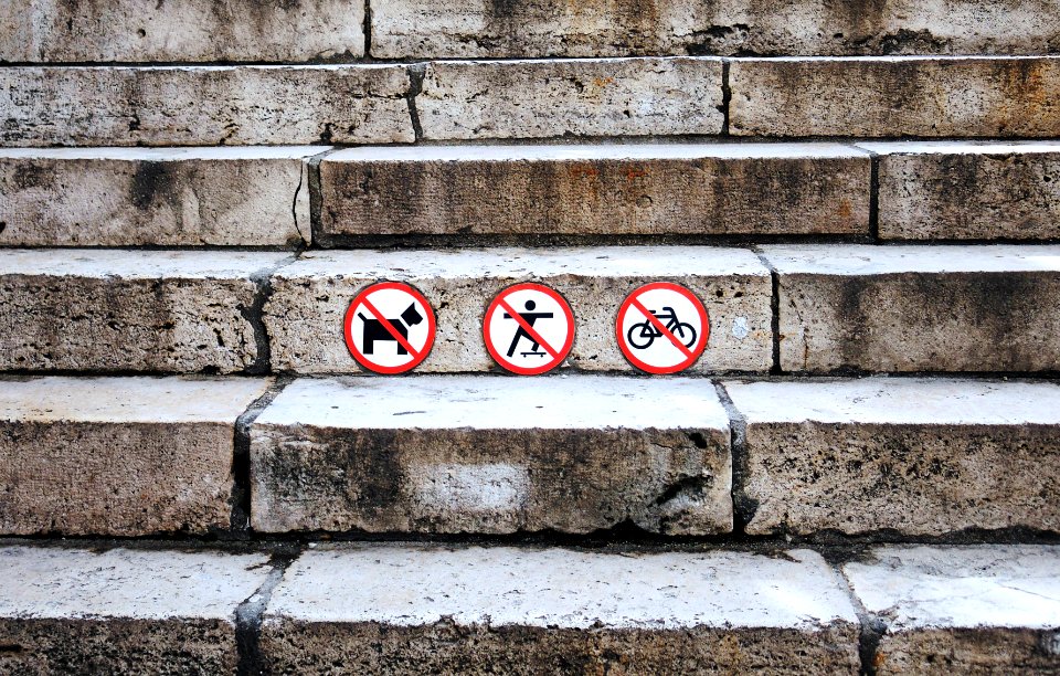 red and white concrete stairs
