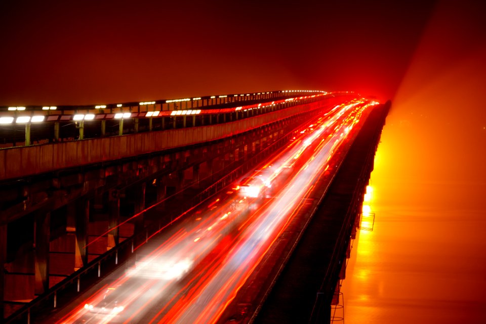 Kiev, Dnipro station, Long exposure photo