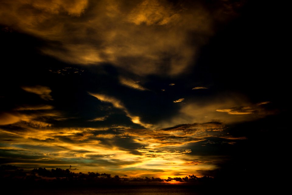 gray and orange clouds