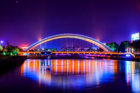 City, River, Light photo