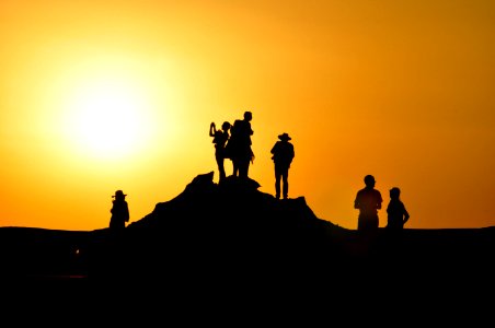 silhouette of people