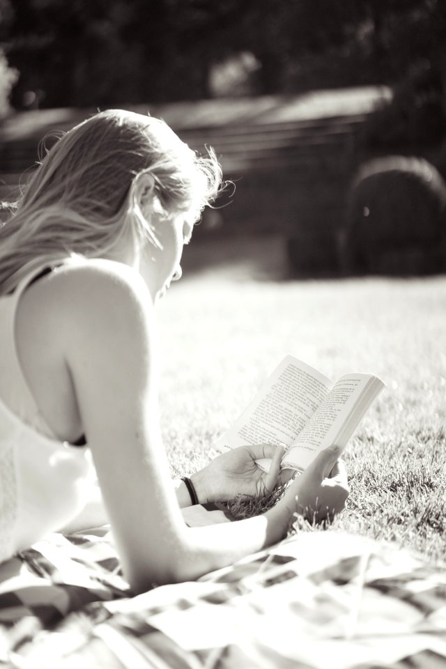 Lawn, Book, Girl