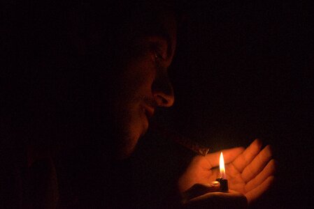 Black cigar portrait