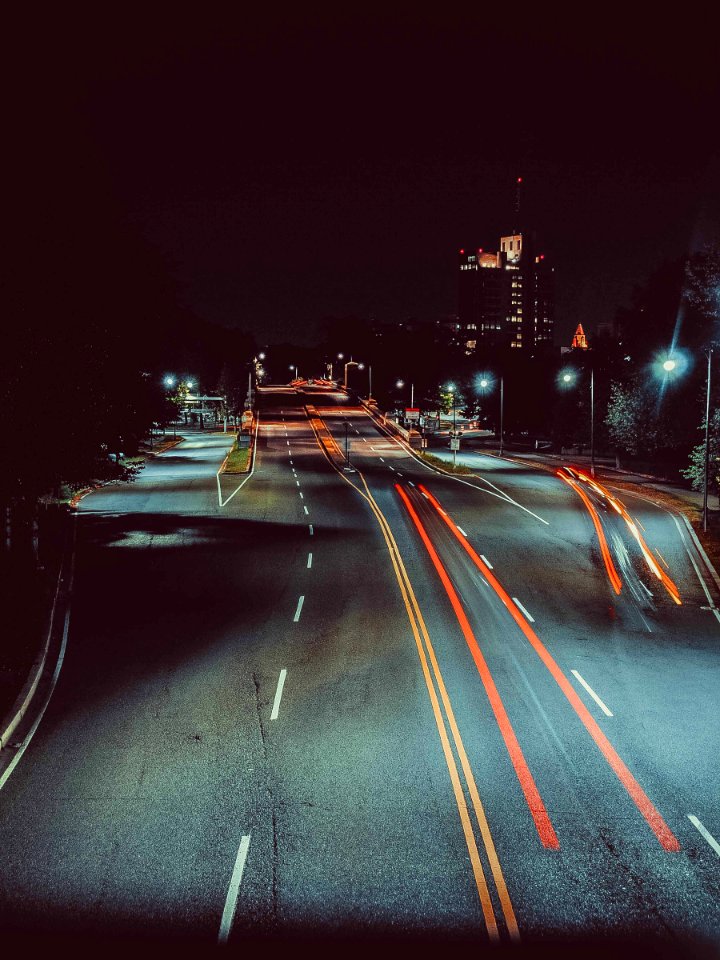 long exposure photography of road and cars photo