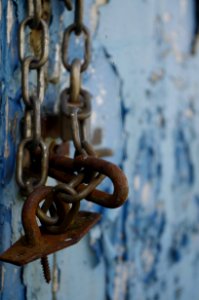 Padlock, Orange, Blue