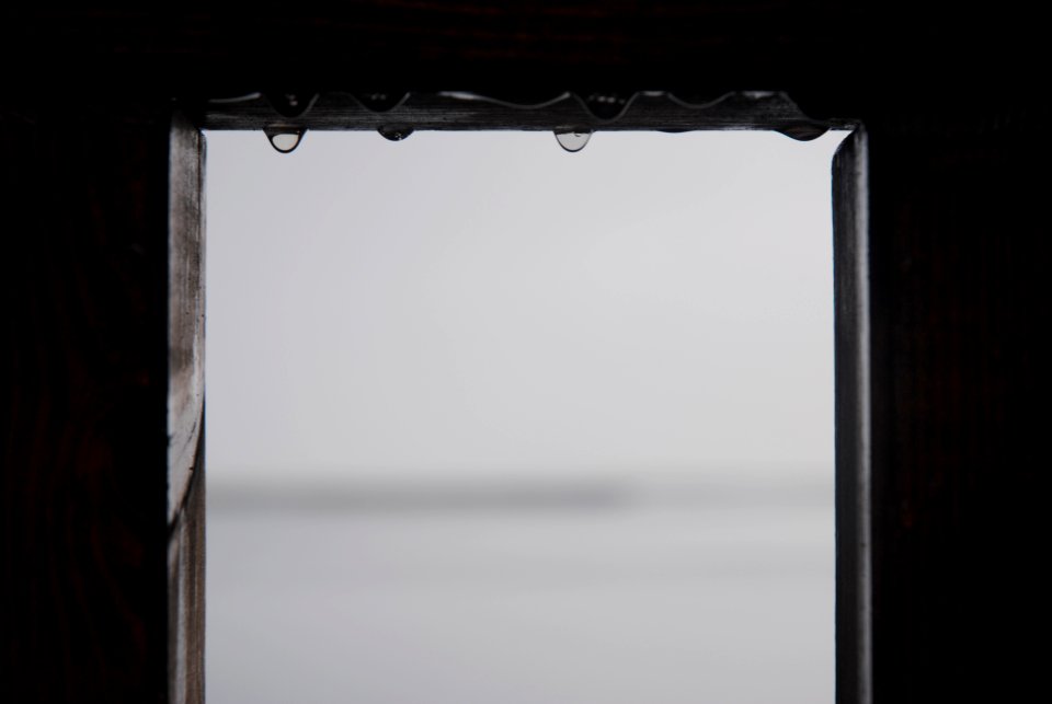 window with water droplets