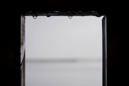 window with water droplets photo