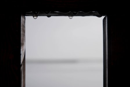 window with water droplets