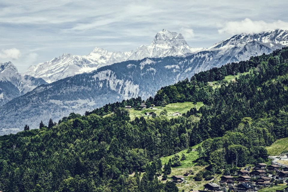aerial photography of mountain