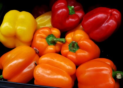 Orange bell peppers capsicum vegetables photo