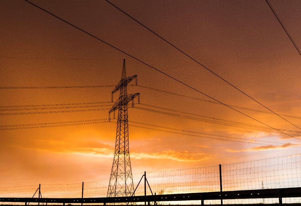 Power line pylon high voltage