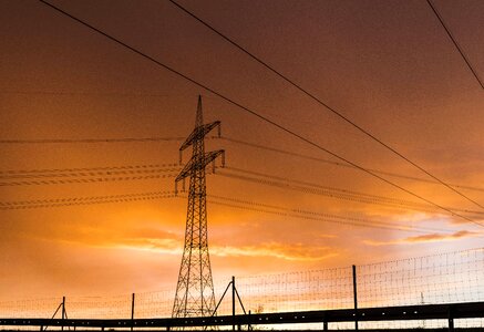 Power line pylon high voltage photo