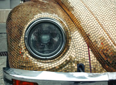 Mosaic, Volkswagen beetle, Front lights photo