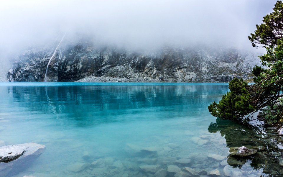blue body of water surrounded by trees