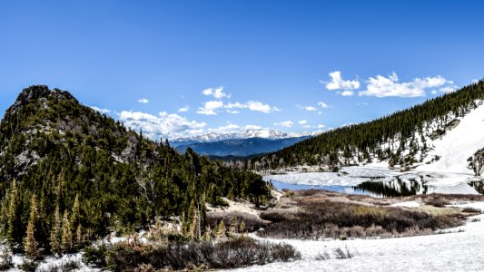 landscape photography of green and white mountain photo