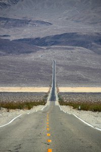empty road along mountain