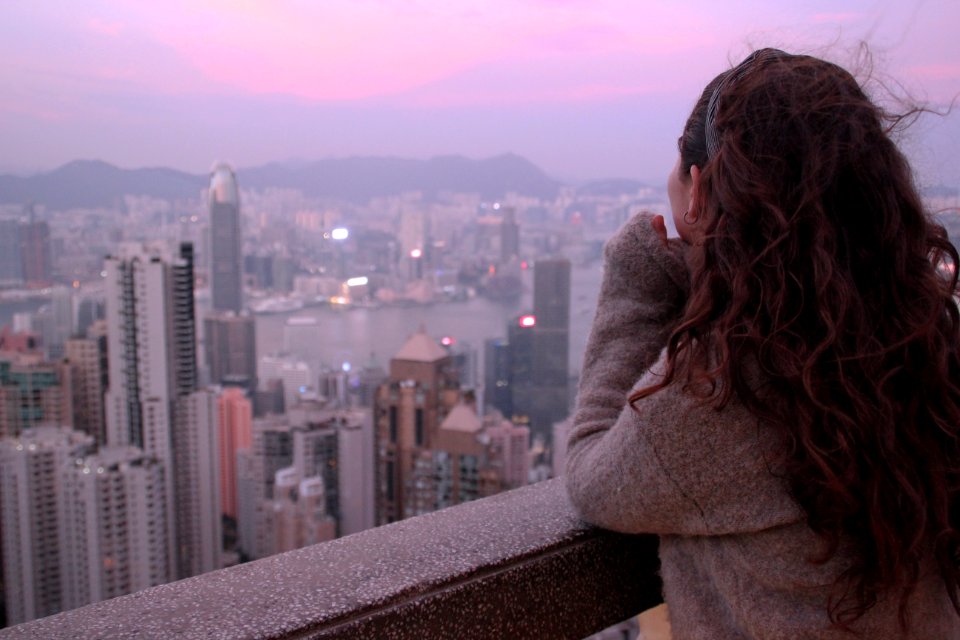Hong kong, Pink, Panoramic