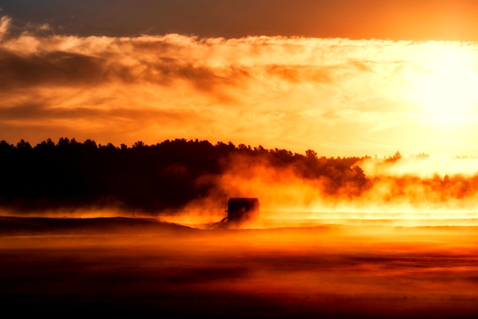 Dawn landscape sky
