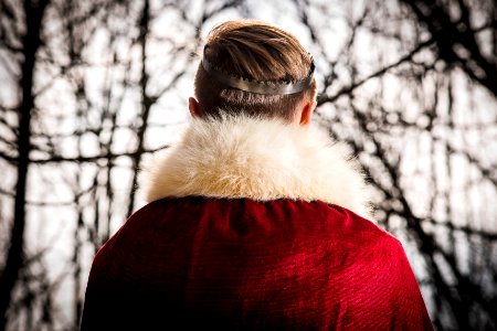 person wearing red and white coat photo