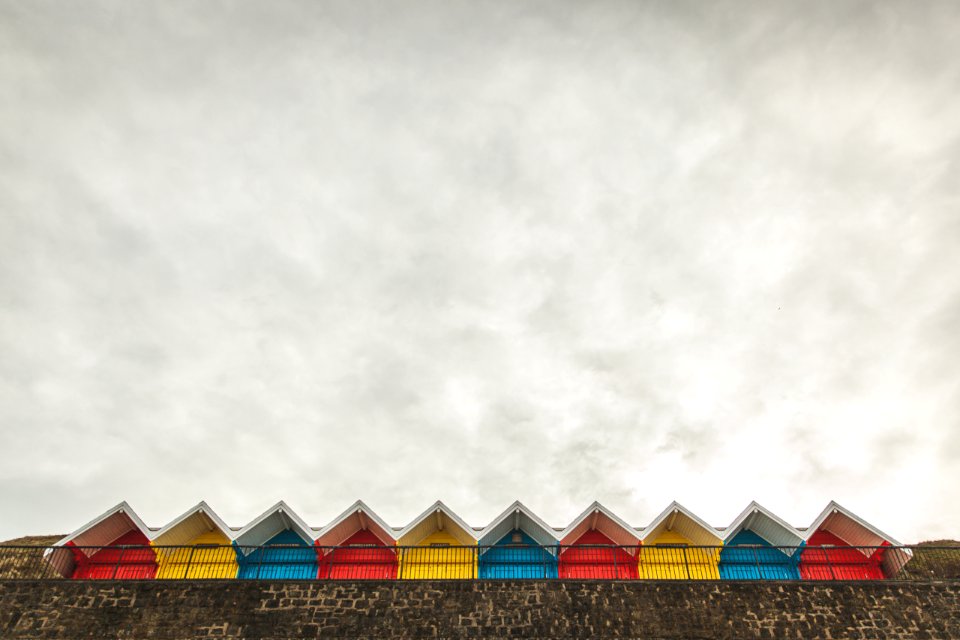 worm's-eye view of houses