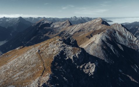 aerial photography of mountains photo