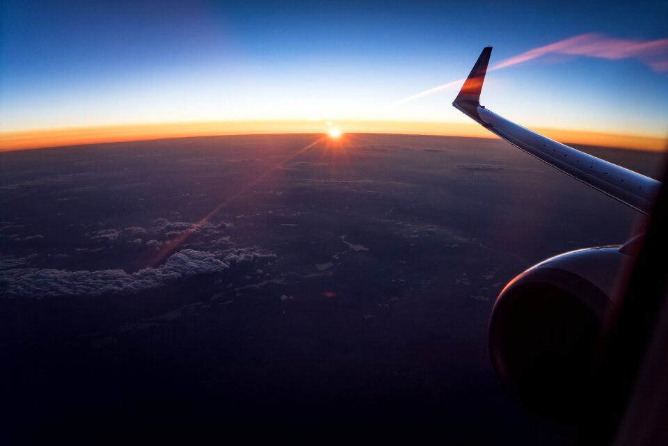 Airplane clouds flight