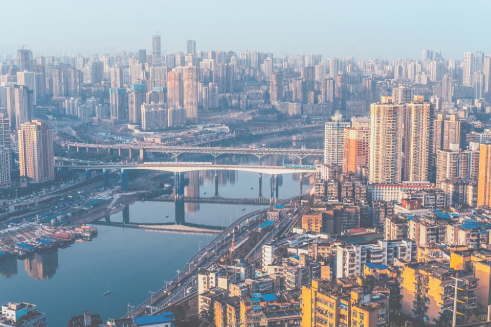 aerial photography of the cityscape