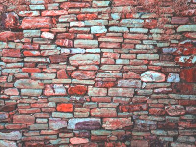 red pavement bricked wall photo