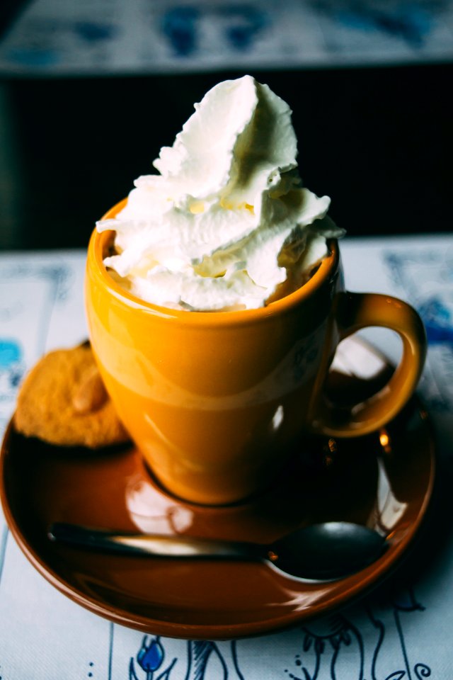coffee latte on ceramic mug