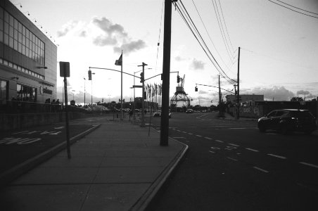 Ikea bus terminal, United states, Sunset