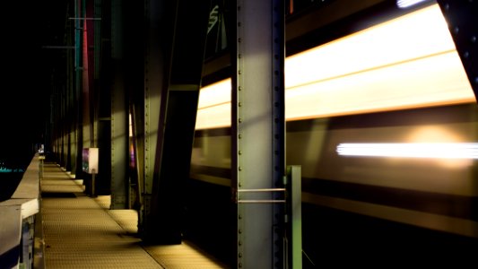 time-lapse photography of a train photo