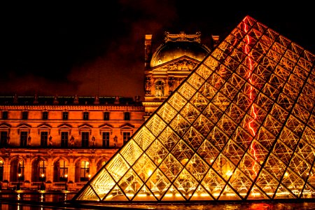 low angle photography of louvre museum Paris photo