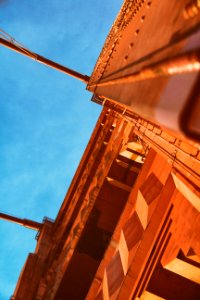 low angle photography of wooden building under blue sky photo