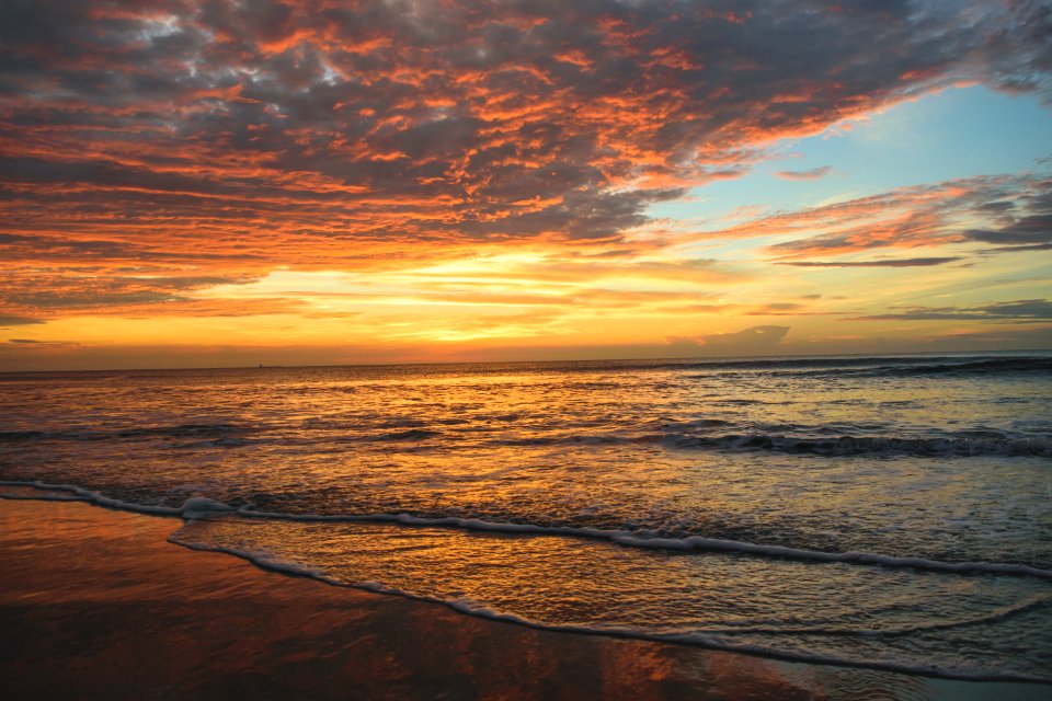 sea under sunset photo