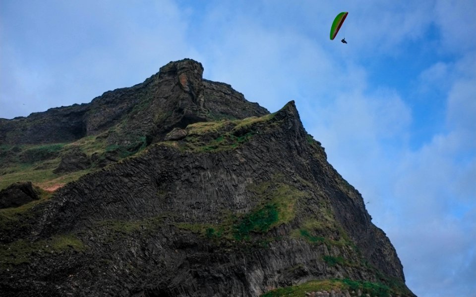 Icel, Reynisfjara, Paragliding