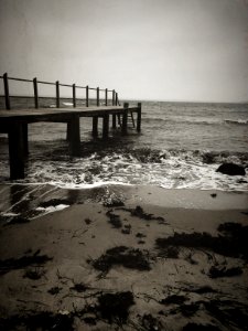 Beach, Mole, Sea