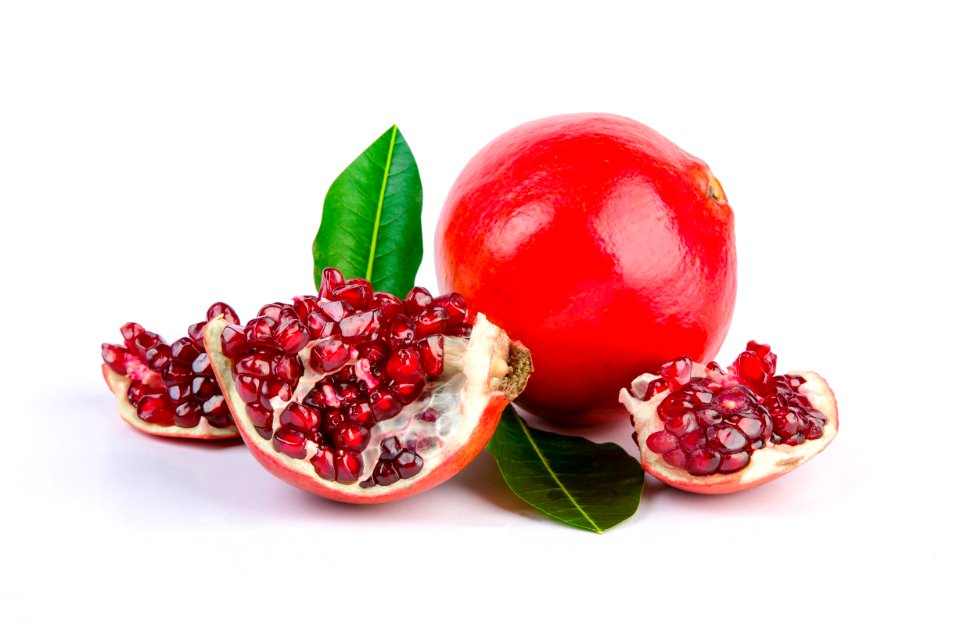 Pomegranate, Green leaf, Red