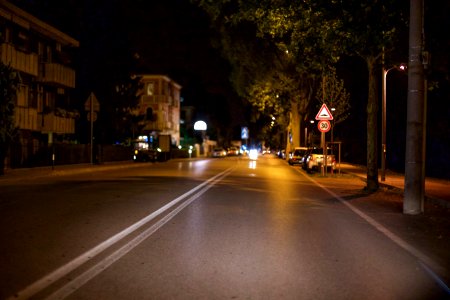 roadway near trees and several vehicles