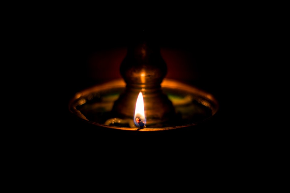 India, Kannur, Oil lamp