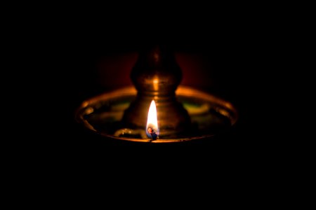 India, Kannur, Oil lamp photo