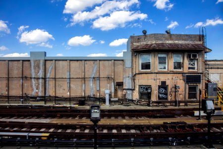 landscape photo of train station in front of railway photo