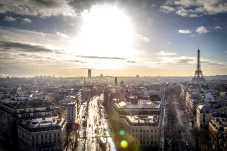 aerial view of city buildings