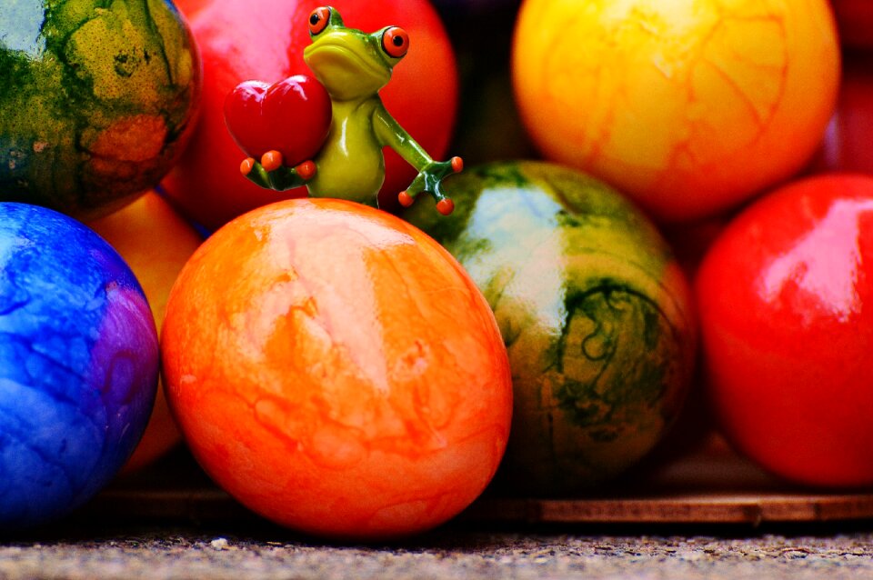 Heart easter eggs colorful