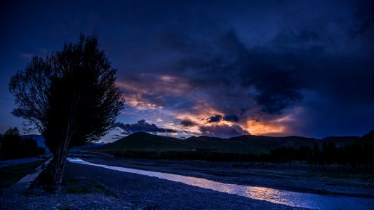 Sunset, Scape, River