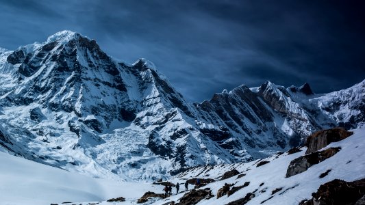 landscape photography of mountains during winter photo