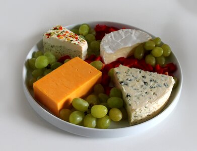 Refreshments food cheese and fruit