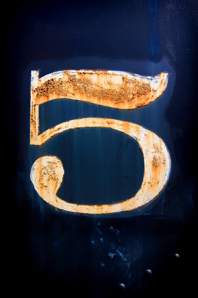 number 5 wood artwork