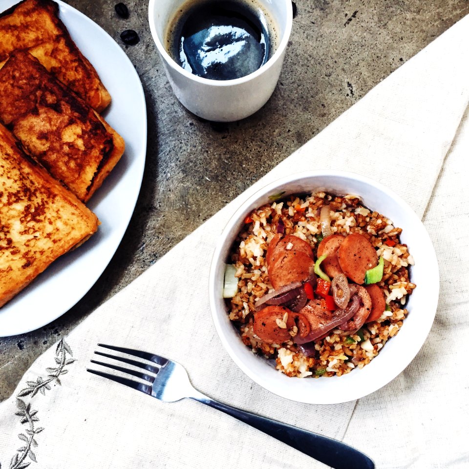 Coffee, French toast, Healthy