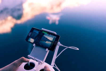 smartphone on phone holder